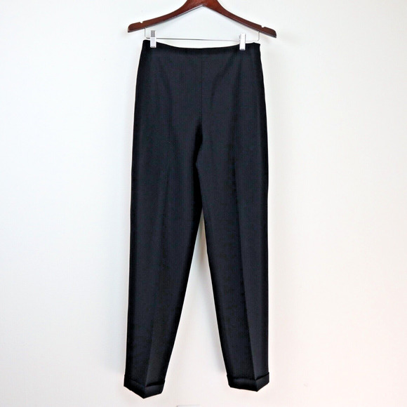 Ralph Lauren Collection Pants - Vintage Ralph Lauren 1995 Collection Size 8 Wool Cuff Trousers Black